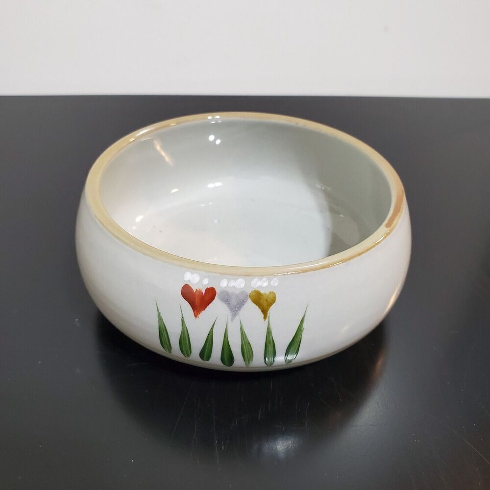 Nobilta Ceramic 5" Bowl and Oven Storage Container Gray Flower 450ml No Lid
